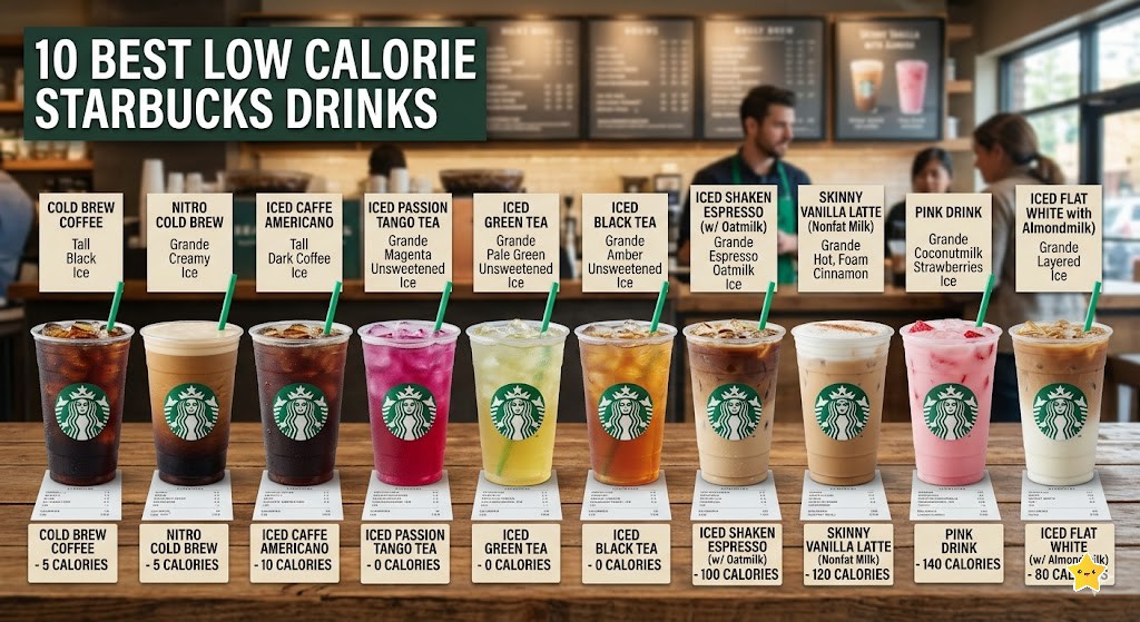 10 Best Low Calorie Starbucks Drinks