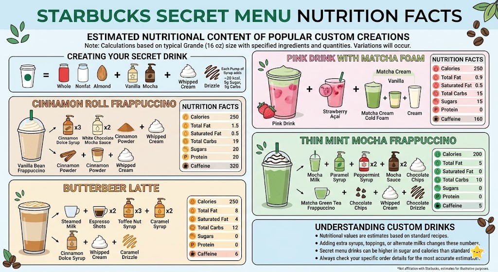 Starbucks Secret Menu Nutrition Facts